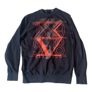 Sean John Black 1998 Graphic Print Sweatshirt Medium